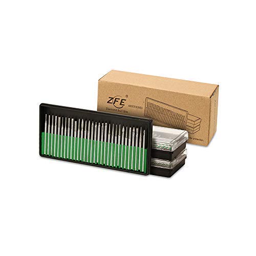 Zfe Diamond Burr Bits Drill Kit For Rotary Tool Metal Woodworking Router Grinding Engraving Carving- 1/8"(3Mm) Shank Pack Of 90Pcs/ 3 Sets #TOP7