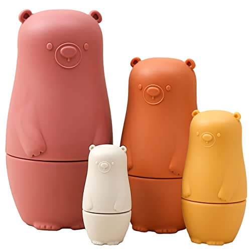 Image of Moonmo Silicone Nesting Dolls Russian Nesting Dolls for Children Montessori Educational Toy Stacking Nesting Doll Toys Set for Toddlers