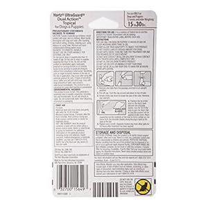Hartz UltraGuard Dual Action Flea & Tick Topical Dogs & Puppies Treatment & Prevention, 6 Months, 15-30 lbs