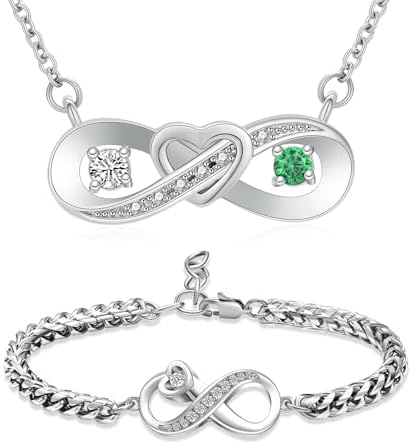 Minicremation Infinity Heart Urn Jewelry Set - Necklace & Bracelet For Ashes (Keepsake Memorial Gift)