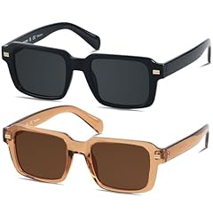 (2pack Polarized) Black + Transparent Brown