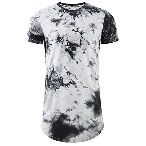 LETAOTAO Mens Tall T Shirts Tie Dye Shirts for Men Extra Long Tshirts Longline Hipster Print Tee for Tall Men