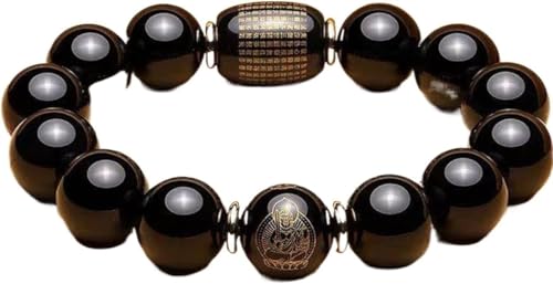 Bracelet agate rat et obsidienne pour attirer la chance et l'argent