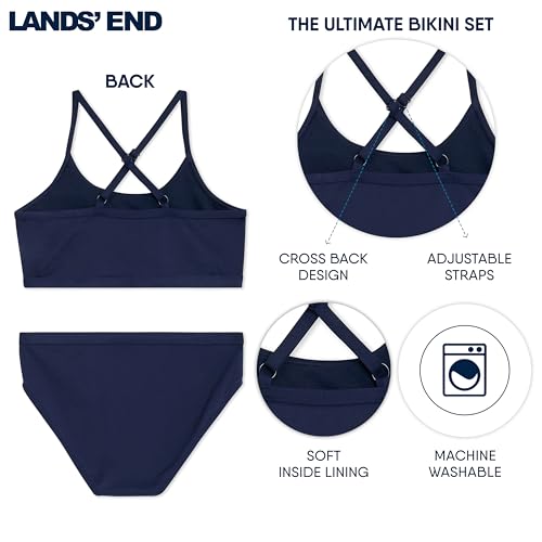 Image of Lands' End Girls' Swim UPF 50+ Adjustable Strap Bikini Set