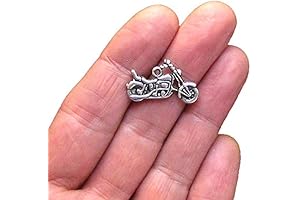 Sleek and Vintage 8-Piece Motorcycle Charm Set for Bikers and Enthusiasts