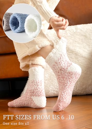 Warm & Cozy Gifts for Women - Fluffy Fuzzy Socks, Plush Sleeping Slipper Socks - Soft Warm Fabric,Comfortable Winter Socks for Women, Perfect Stocking Stuffers & Christmas Gifts