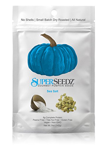 SuperSeedz Gourmet Styrian Pumpkin Seeds, Sea Salt, 5 Ounce (Pack of 6)