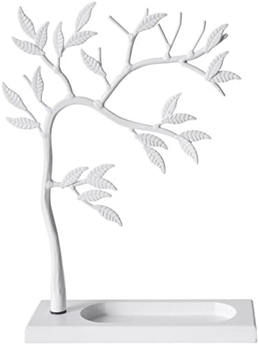 LilGift ARAD Metal Jewelry Tree - Necklace, Bracelet, Earring and Ring Jewelry Holder (WHITE)