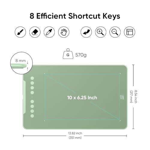 Image of XPPen Deco 01 V3 10x6 Drawing Tablet | 16K Pressure Pen | Battery-Free Stylus | 8 Hotkeys | for OSU Gaming & Teaching | PC /Mac /Android /ChromeOS Compatible | Green