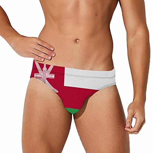 Calculay Oman Flag Men's Swimming Trunks,Beach Shorts Stretch Swimsuit Quick Dry