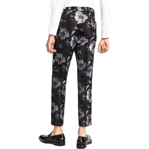 Cufflinks Inc. Mens Floral Slim Fit Dress Pants, Black, 402