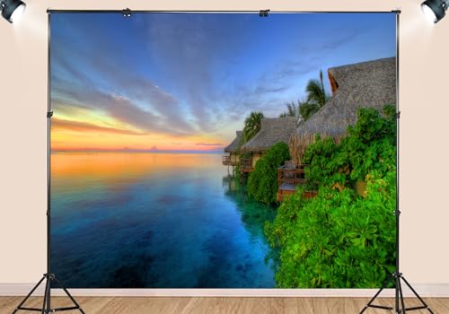 Fondo Fotográfico Tela 7x5 pies Bora Bora Atardecer miniatura 3