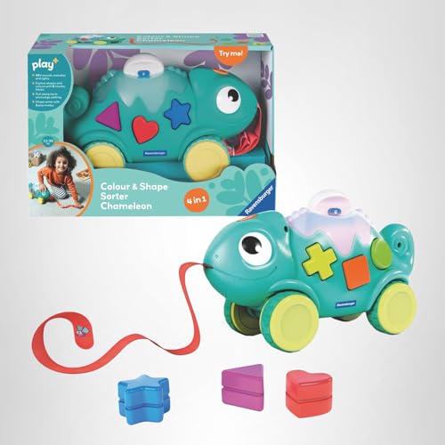 Ravensburger Play+ Colour & Shape Sorter – Chameleon | 3-in-1 Shape Sorting & Pull-Along Toy | Encourages Early Learning & First Steps | 6 Months and Up - Image 7