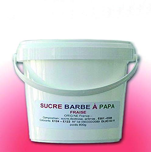 Sucre barbe à papa a la Fraise Seau de 5 Kilos