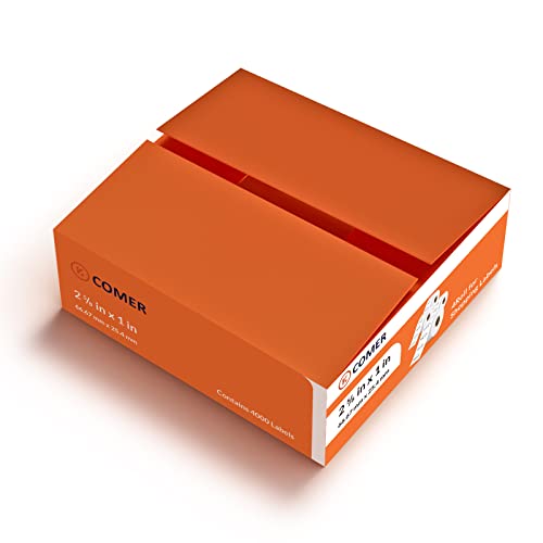 K Comer 1'' X 2 5/8'' Direct Thermal Shipping Labels Stickers For Upc Barcodes, Address, Bpa&Bps Free Self-Adhesive Perforated Labels For Thermal Label Printer-4 Rolls, 8000 Labels #TOP1