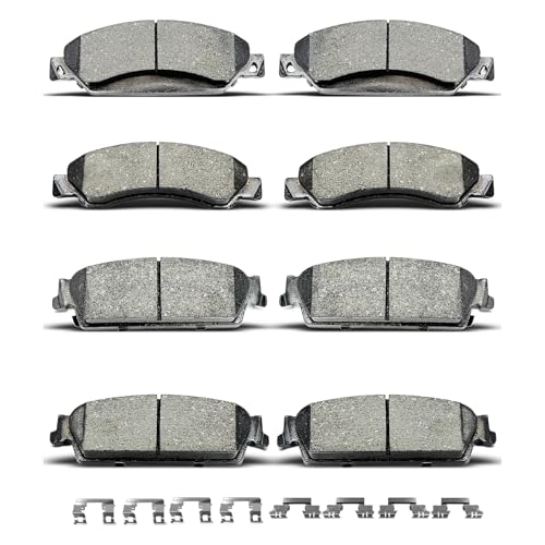 D1092 D1194 8pcs Ceramic Front Rear Brake Pads With Clips Fit For Cadillac Escalade/ESV/EXT,For...
