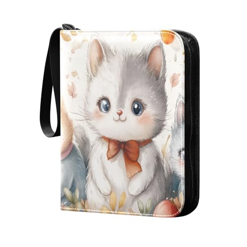 Simpatico raccoglitore per carte con gattino 4 tasche 400 porta da gioco album di organizer per da calcio baseball