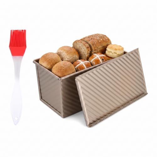 YAOJuSXing Pullman Loaf Tin with Lid 530g Carbon Steel Non Stick Bread Tin