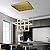FDPBY Modern LED Chandelier 3 Rings Square Gold Pendant Light Dimmable for Living Room Dining Room Bedroom Kitchen Island