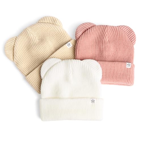 Baby Beanie Winter Knit Hat with Bear Ear for Infant Toddler Boys Girls Children Soft Knitted Hat Skull Cap