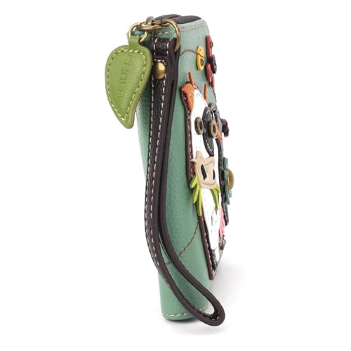 Image of CHALA Zip Around Wallet, Wristlet, 8 Credit Card Slots, Sturdy Pu Leather - Cow - Teal