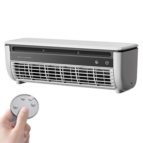 Wireless Charging Air Conditioner, 2025 New Portable Cooling Air Conditioning Fan, No Drilling Kitchen Wall Air Conditioner Fan, Waterproof and Oil-proof, for Kitchen Bedroom Living Room (White)
