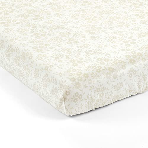 Image of Lush Decor Garden of Flowers Soft & Plush Fitted Crib Sheet, 52 inchx 28 inch, Neutral