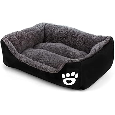 ALLSOPETS Dog Bed Pets Cats Bed Warm Comfortable Pet Bed Super Soft Pet Sofa Bed XL L M for Medium Dogs Cats Small Pets Black Cover