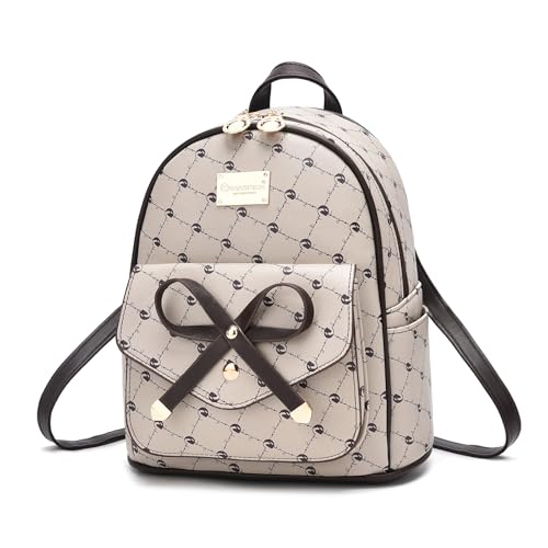 Image of I IHAYNER Girls Bowknot Cute Leather Backpack Mini Backpack Purse for Women