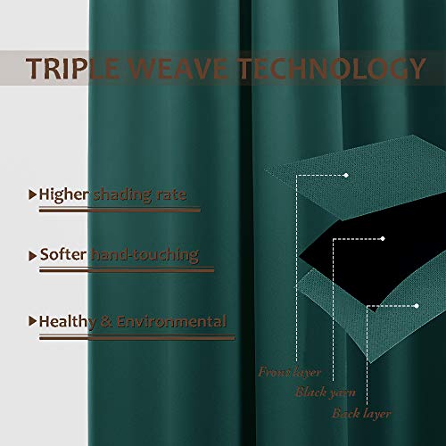 Image of NICETOWN Noise Reducing Room Dividers Curtains Screens Partitions, Full-Length Grommet Top Room Screen Divider Curtain Panel for Space Solution (Hunter Green, Single Pack, 15ft Wide x 8ft Long)