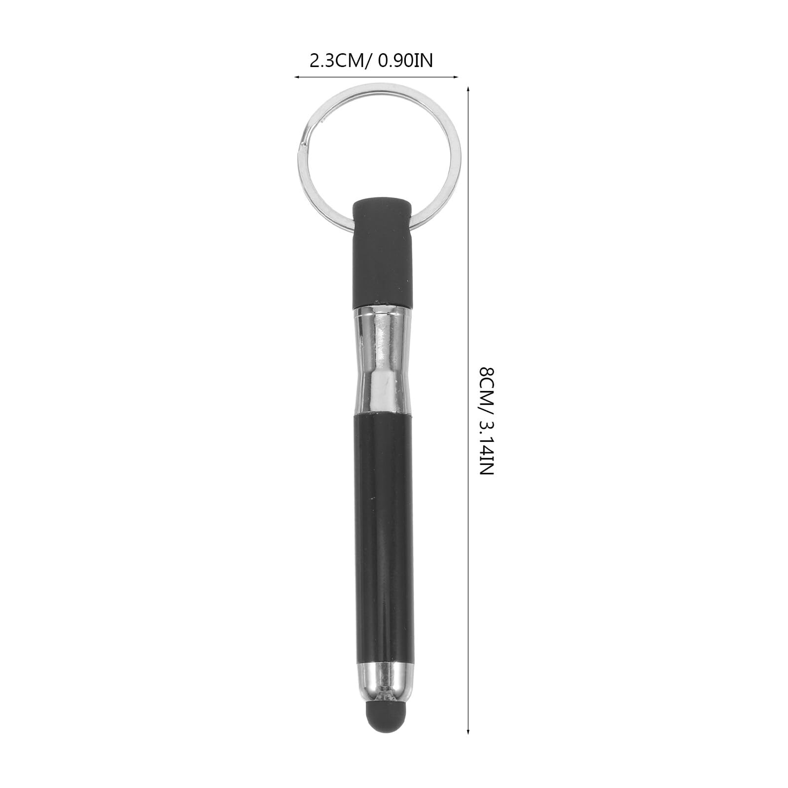 Touch Screen Screen Stylus Portachiavi Penna, 12 Pezzi Nero