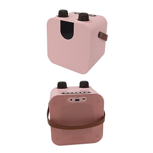Máquina de Karaokê 15W, Mini Máquina de Karaokê SP 200 Portátil Com 2 Microfones Sem Fio para Piquen