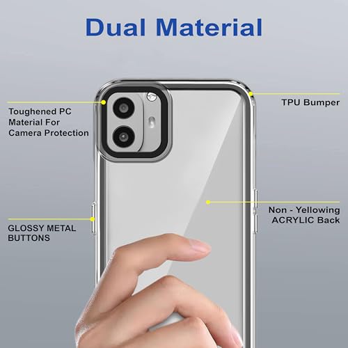 Image of amazon basics Back Case Cover for CMF by Nothing Phone 1 | Compatible for CMF by Nothing Phone 1 Back Cover | Case Cover with Camera Protection | (TPU + PC | Translucent Black)