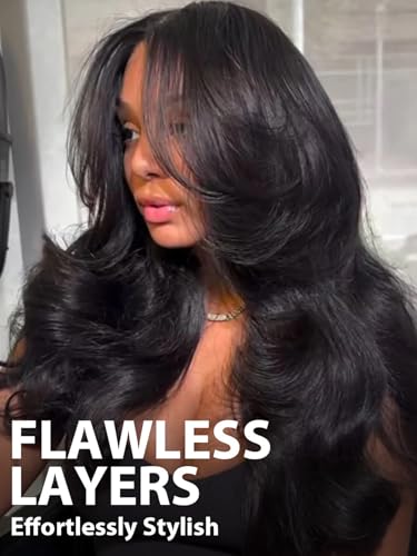 Image of ISEE Glueless Wigs Human Hair 7x5 Layered Body Wave Wig For Women 20 Inch