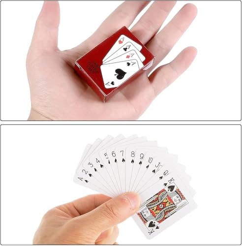 Ethlomoer 3er-Pack kleines Spielkarten-Deck mit Standard-Pokerkarten, perfekt für Reisespiele und Partys, Miniatur-Geschenk für Kartenspieler in Großbritannien – Bild 3