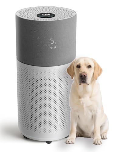 CleanForce Air Purifier for Home Large Room up to 2550 ft², Swiss Sanitized HEPA & Carbon Filter, asthma & allergy friendly Certified for Dust/Pollen/Pet Dander, Alexa/App Control, Ozone-Free, Rainbow