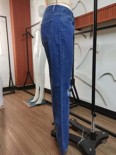 WJANYHN Mode Zomer Gewassen Gat Hoge Taille Temperament Denim Broek Casual Broek Brede Been Broek Vrouwen - Image 4