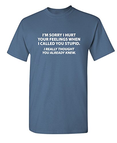 Sorry I Called You Stupid T-Shirt | Sarcastic Tee for Men | Mens Graphic Tshirts - Bold Humor and Funny Shirts for Men - Graphic Novelty Sarcastic Funny T-Shirts XL Dusk