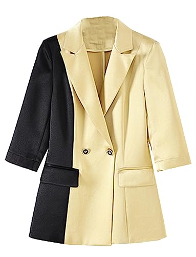 Blazer femme de couleur assortie et col revers en pointe