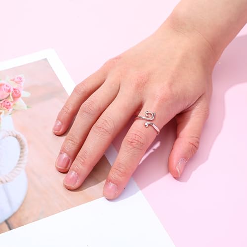 Image of YUXIANLB 2PCS Crochet Rings Tension Rings For Crocheting Cats Kitty Ears Yarn Rings Adjustable Size Knitting Annulus Metal Yarn Guide Finger Holder Rings For DIY Crafts Accessory Cute Crocheting Gifts