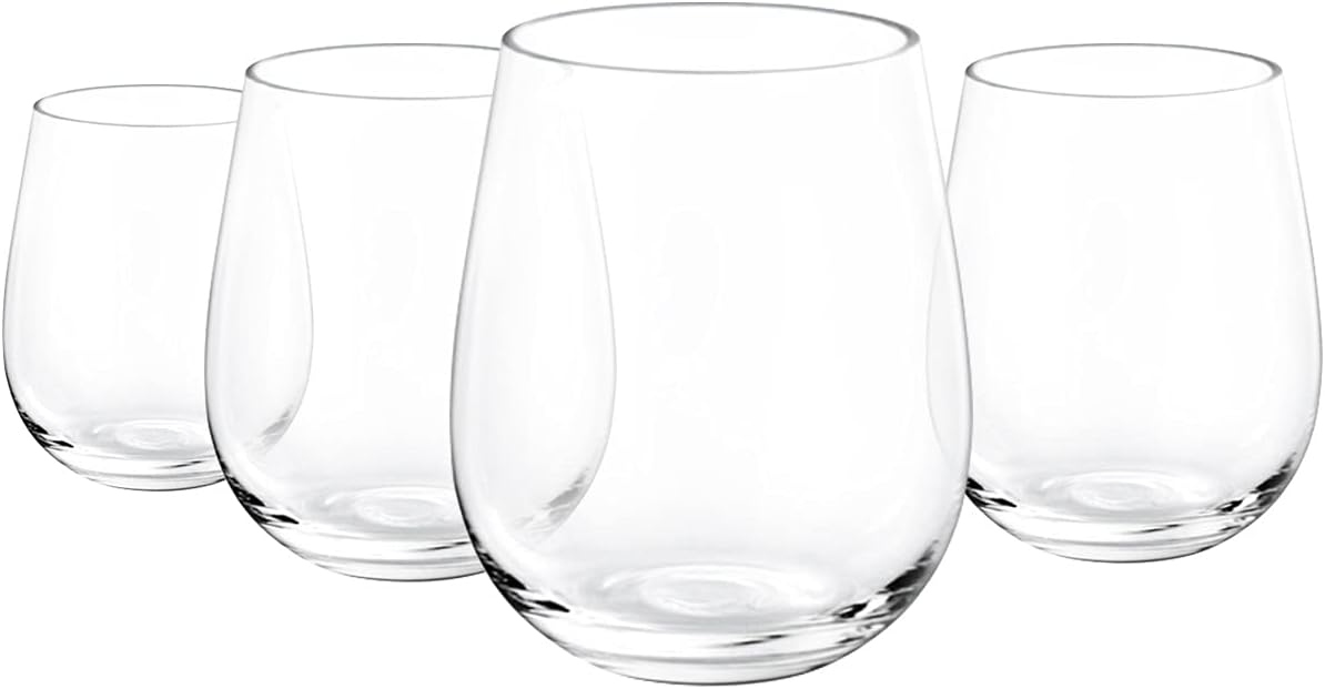 KX-WARE Unbreakable 18-ounce Acrylic Stemless Wine Glasses, set of 12 Clear