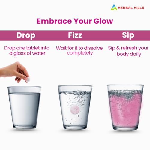 Image of Herbal Hills Femo Fizz Women's Daily Fitness Effervescent Tablet with L-Glutathione & Hyaluronic Acid for Glowing Skin - 15 Effervescent Tablets (Pack of 1)
