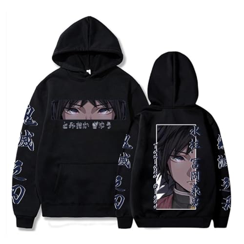 BUIWOT Hoodie Sweatshirt Cool Retro Giyuu Tomioka Anime Eyes Winter Fashion Oversized Hoodie XS-3XL-Black||m BUIWOT Hoodie Sweatshirt Cool Retro Giyuu Tomioka Anime Eyes Winter Fashion Oversized Hoodie XS-3XL-Black||m