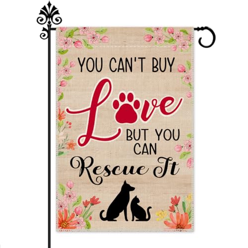 Hafhue You Can't Buy Love But You Can Rescue Outdoor Garden Flag 12.5x18 In