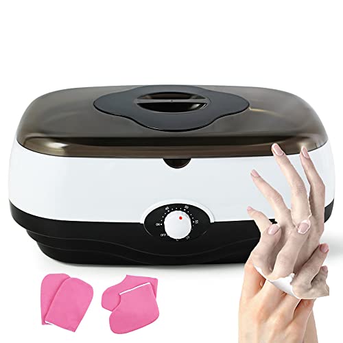 Paraffinwachsbad für Hand und Fuß, 280 W, 4 l, Paraffinwachswärmer mit hoher Kapazität,Spendet Feuchtigkeit und erneuert die Haut, 0-60 °C einstellbar, für den Schönheitssalon zu Hause,Black Cover