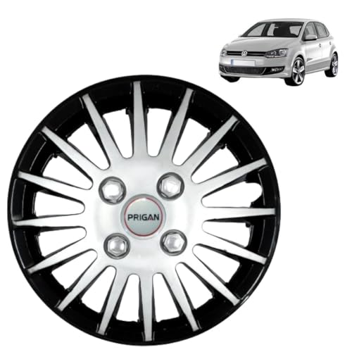 Image of Prigan VW Polo Black Silver Wheel Cover 15 inch for VW Polo (Set of 4 Pcs) (Press Fitting) Model- Camry DC 15
