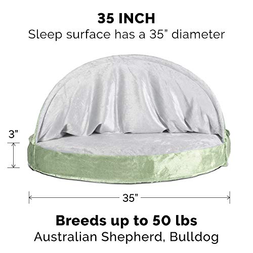 Furhaven 35" Round Orthopedic Dog Bed Microvelvet Snuggery W/ Removable Washable Cover - Sage, 35-Inch #TOP1