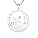 YL Femmes Collier Renard en Argent 925 Lune Collier Pendentif Bijoux four Dames Filles