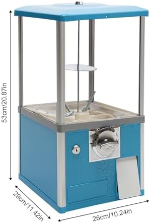 Commercial Coin-Operated Capsule Vending Machine - Gumball Dispenser for 1.77-1.97" Balls, Twister Ball Toy & Candy, Secure Lock with 4 Keys, Green Color