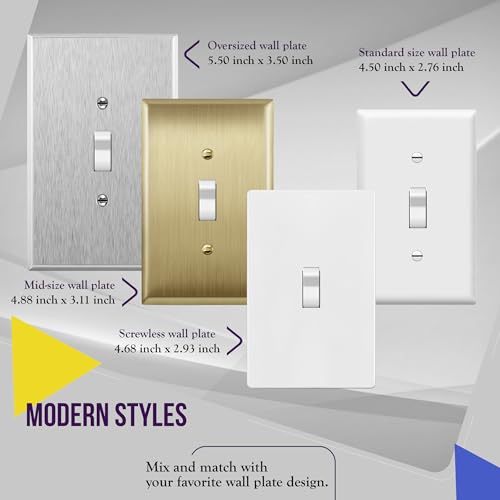 ENERLITES 20 Amp Toggle Light Switch, 3-Way or Single Pole, 20A 120/277V, Grounding Screw, Heavy Duty Commercial Grade, UL Listed, 83201-W, White